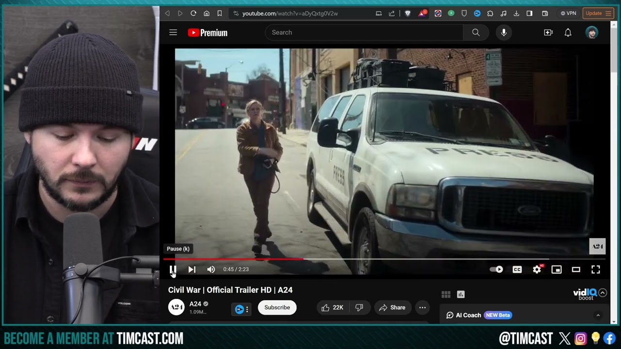 Tim Pool REACTS To New CIVIL WAR Movie Trailer, 2024 Film Shows 2nd US